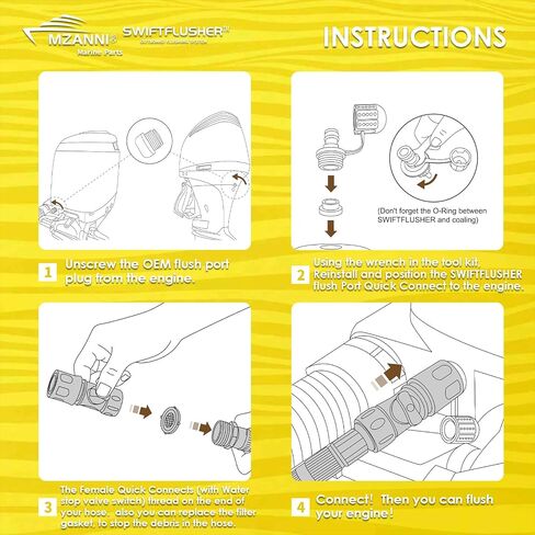 SwiftFlusher الخارجي الخارجي مجموعة طقم التدفق لمحركات الزئبق الخارجي ， منفذ التدفق السريع اتصال سريع لمحركات الزئبق ， طقم التدفق الخارجي ， Flushers محرك المحرك الخارجي ، محول محرك الخارجي in Kuwait