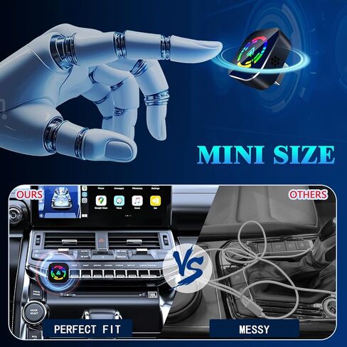 Wireless CarPlay Adapter for iPhone, 2025 Upgraded Wired to Wireless for Apple CarPlay, Mini USB Design Car Play Adapter with Type-C Extension, Plug and Play, Stable Connection & No Latency in Saudi Arabia