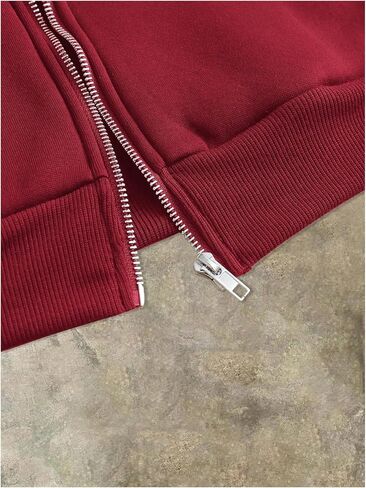 Soly Hux Men's Letter Graphic Zip Up Hoodie Sweatshirt Long Sleeve Drop Counder Counder مع جيب in Saudi Arabia