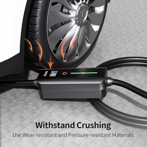 شاحن متنقل Alxum 16A Tesla - شاحن EV المستوى 1 لشاحن Tesla 110V متوافق مع جميع الموديلات Y/3/S/X Cybertruck 16.4FT موصل جدار Tesla مع قابس NEMA 5-15 in Kuwait