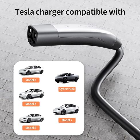شاحن متنقل Alxum 16A Tesla - شاحن EV المستوى 1 لشاحن Tesla 110V متوافق مع جميع الموديلات Y/3/S/X Cybertruck 16.4FT موصل جدار Tesla مع قابس NEMA 5-15 in Kuwait
