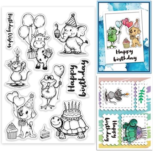 GLOBLELAND Cartoon Animals Clear Stamps Zebra Flamingo Cow Crocodile Goose Silicone Clear Stamp Seals Transparent Stamps for DIY Scrapbooking Cards Making Photo Album Journal in Saudi Arabia