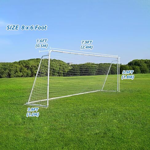 Soccer Goal Nets, Football Net Sports Replacement Post Net for 6' x 4', 8' x 6', 12' x 6't, 24' x 8' Soccer Goals - Not Include Posts in Kuwait