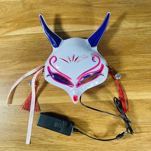Halloween Fox Purge Mask - LED Light Up Glow Mask for Festival Party Gifts, Kids to Adults, Purple & Blue Mixed in Saudi Arabia