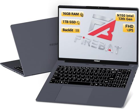 الكمبيوتر المحمول كمبيوتر Intel N150 ، 15.6 بوصة IPS FHD ، 3.6 جيجا هرتز ، ذاكرة الوصول العشوائي 16 جيجا بايت 1 تيرابايت SSD ، 13th Gen Intel Twin Lake Quad Core N150 (ترقية N100) ، كاميرا ويب ، لوحة مفاتيح كاملة الإضاءة الخلفية ، اللمس ، الطالب/المنزل/ال in Kuwait