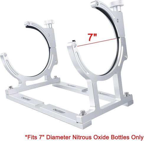 Bevinsee 7" Nitrous Oxide Nos Single Bottle Holder Bracket Billet Aluminum for 10-15 pounds Nitrous Bottle Silver in Saudi Arabia