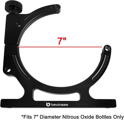 Bevinsee 7" Nitrous Oxide Nos Single Bottle Holder Bracket Billet Aluminum for 10-15 pounds Nitrous Bottle Silver in Saudi Arabia
