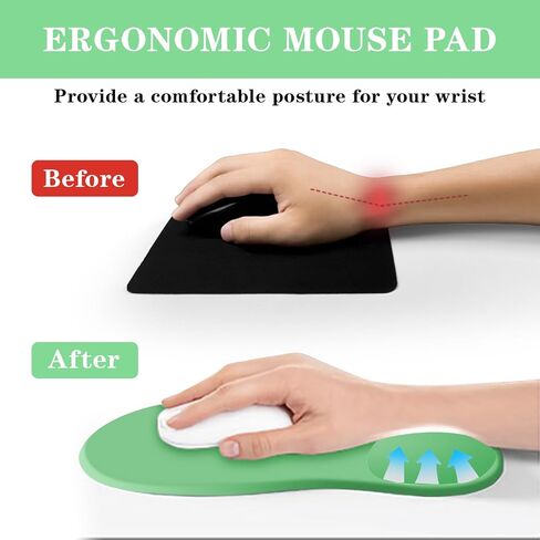 Mouse Pad Wrist Support - Ergonomic Gaming Desktop Mouse Pad Wrist Rest - Design Gamepad Mat Silicone Base for Laptop Computer Non-Slip (Black) in Kuwait