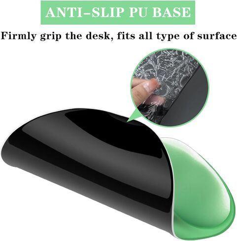 Mouse Pad Wrist Support - Ergonomic Gaming Desktop Mouse Pad Wrist Rest - Design Gamepad Mat Silicone Base for Laptop Computer Non-Slip (Black) in Kuwait