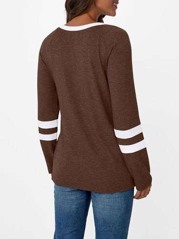 AUTOMET Womens Long Sleeve Shirts Color Block Casual Crewneck Tops Tshirt Basic Tees Fall Fashion Clothes Outfits 2024 in Saudi Arabia