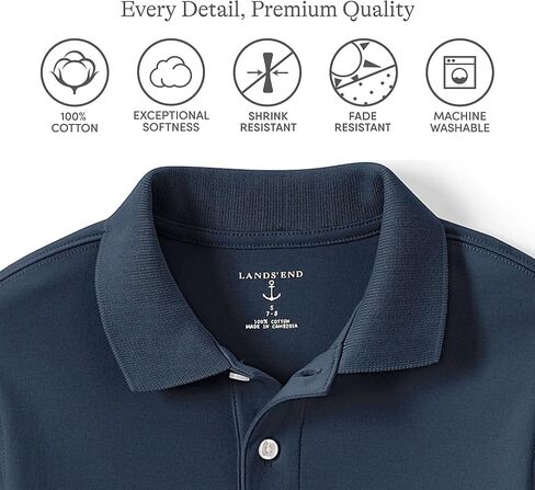 Lands' End School Uniform Girls Long Sleeve Feminine Fit Interlock Polo Shirt in Saudi Arabia