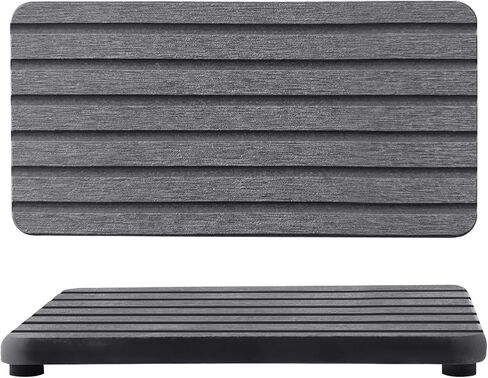 2 PCS Water Absorbent Diatomite Coasters Rectangle, Grooved Design, Water Absorbing Stone Used for Hand Soaps & Plants & toiletries in The Modern Home in Saudi Arabia