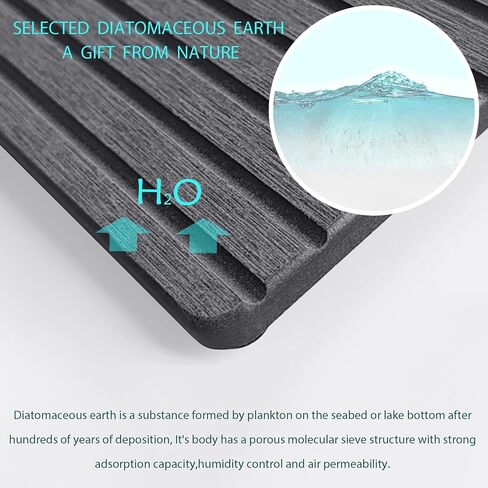 2 PCS Water Absorbent Diatomite Coasters Rectangle, Grooved Design, Water Absorbing Stone Used for Hand Soaps & Plants & toiletries in The Modern Home in Saudi Arabia
