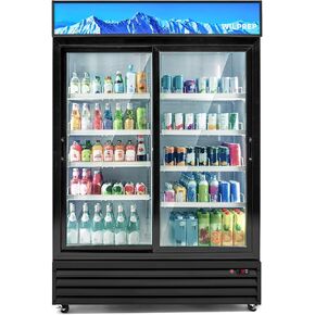 تاجر الهواء الطلق التجاري في Wilprep ، ثلاجة الستائر الهوائية العمودية 39 "مع 13.4 قدمًا من الستارة الليلية LED LED ، و GO GO GO DOWNED SHOMPARTOR TOERTH in Kuwait