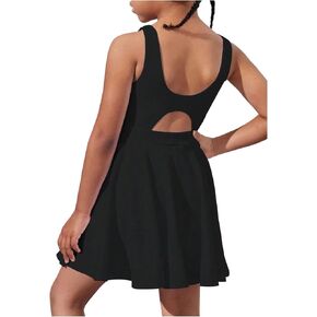 WDIRARA Toddler Girl's Tennis Dress Sleeveless Crisscross Back Athletic Workout Tank Dresses in Kuwait