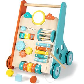 Wooden Baby Walker, Montessori Walker for Babies 6-12 Months, Push Walking Toys for 1 Year Old Learning to Walk in Kuwait