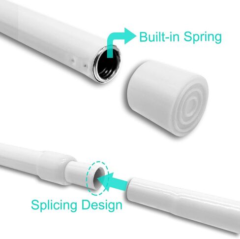 Small Short Tension Rod, 1Pack 30 to 42 Inches Rust-Resistance Spring Adjustable Rods, Black in Saudi Arabia