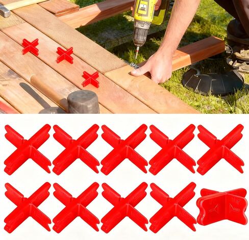 10pcs الفواصل على سطح السفينة ، أداة فاصل Deck Deck Deck إلى فجوة موحدة بين ألواح سطح السفينة المثبتة للأخشاب المعالجة والتزيين المركب من أدوات بناء سطح السفينة المركب من لوحة سطح السفينة (1/16 "، 1/8" ، 3/16 "، 1/4") in Kuwait