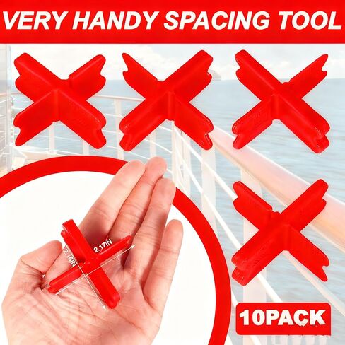 10pcs الفواصل على سطح السفينة ، أداة فاصل Deck Deck Deck إلى فجوة موحدة بين ألواح سطح السفينة المثبتة للأخشاب المعالجة والتزيين المركب من أدوات بناء سطح السفينة المركب من لوحة سطح السفينة (1/16 "، 1/8" ، 3/16 "، 1/4") in Kuwait