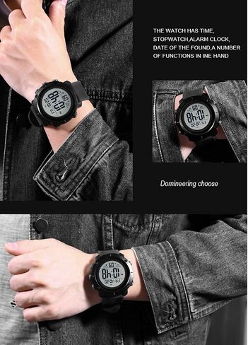 Big Boys Digital Watch Sports Teen Waterproof Military Back Light Watch for Teenagers Boys Ages 11-18 Black 1426S in Saudi Arabia