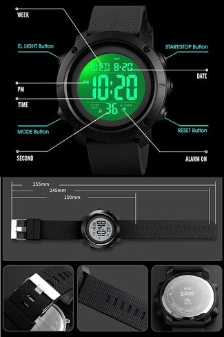 Big Boys Digital Watch Sports Teen Waterproof Military Back Light Watch for Teenagers Boys Ages 11-18 Black 1426S in Saudi Arabia