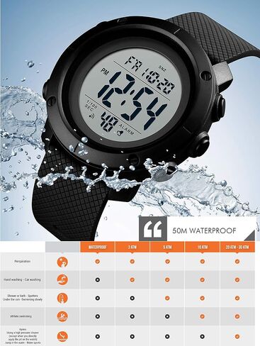 Big Boys Digital Watch Sports Teen Waterproof Military Back Light Watch for Teenagers Boys Ages 11-18 Black 1426S in Saudi Arabia