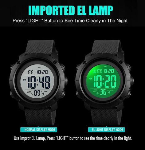 Big Boys Digital Watch Sports Teen Waterproof Military Back Light Watch for Teenagers Boys Ages 11-18 Black 1426S in Saudi Arabia