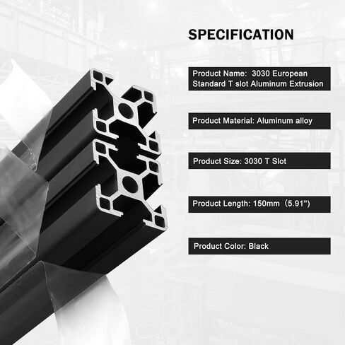3030 بثق الألومنيوم T-slot 1000mm أسود 4 حزمة أوروبية معيارية 30 × 30 مقذوفًا in Kuwait