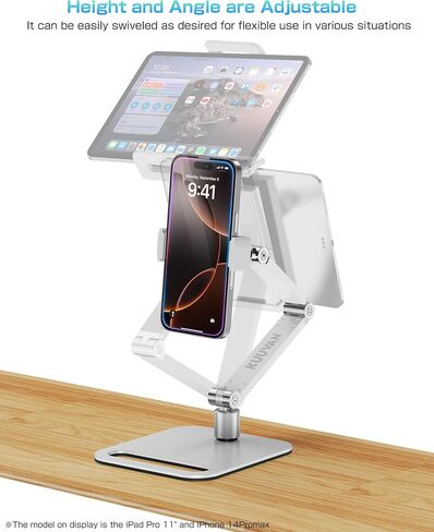 حامل حامل اللوحي لأجهزة iPad ، حامل حامل مراقب محمول 15.6 '' ، 17.3 '' ، حامل ذراع من ألومنيوم قابل للطي مع 360 ° دوار in Kuwait