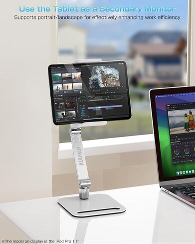 حامل حامل اللوحي لأجهزة iPad ، حامل حامل مراقب محمول 15.6 '' ، 17.3 '' ، حامل ذراع من ألومنيوم قابل للطي مع 360 ° دوار in Kuwait