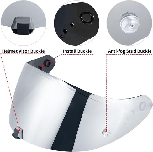 VCOROS T520 خوذة درع الحافة لـ ST1400/R1 - T520 Full Face Shield Helment Helmet Aggoors for T520 ST1400 R1 (Chrome Red) in Saudi Arabia