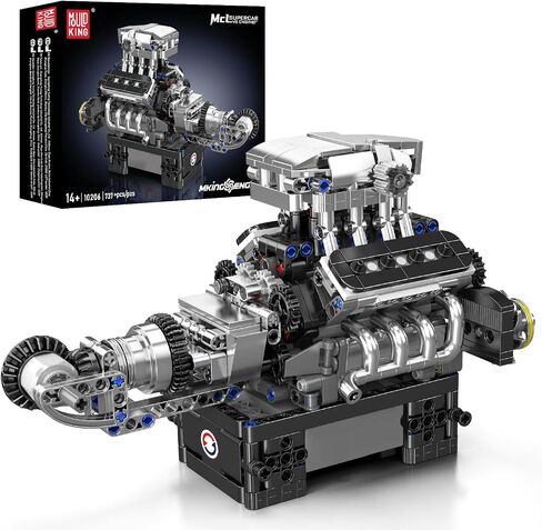 MOLD KING 10203 V8 Building Building مجموعات ، قم ببناء مجموعة طراز محرك تعمل ، مجموعة بناء النماذج الهندسية MOC ، ألعاب الهندسة الجذعية للأطفال ، 1169 PCS MINI Engine Building in Kuwait