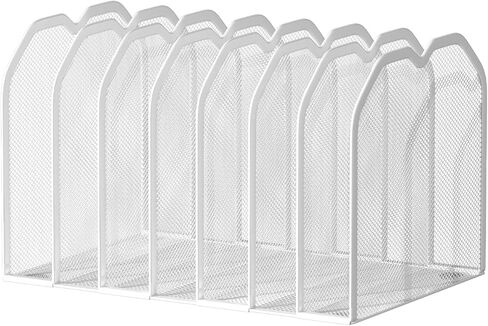 منظم مجلد ملف المعدن 5 قسم للمكتب | حامل ملف مكتب عمودي مضغوط | SARTOP PAPER SARTER للوثائق ، دفاتر الملاحظات ، الكتب | منظم المكاتب السوداء (9.3 "x8.5" x7.9 ") in Kuwait