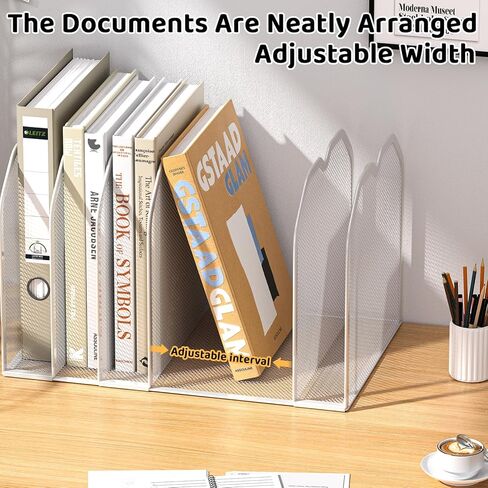 منظم مجلد ملف المعدن 5 قسم للمكتب | حامل ملف مكتب عمودي مضغوط | SARTOP PAPER SARTER للوثائق ، دفاتر الملاحظات ، الكتب | منظم المكاتب السوداء (9.3 "x8.5" x7.9 ") in Kuwait