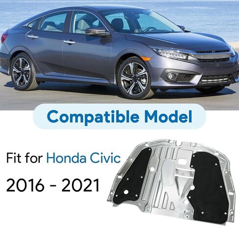 Engine Splash Shield Guard Under Car Shield Cover Board Compatible with Honda Civic 2016 2017 2018 2019 2020 2021 Replace 74110-TBA-A00 90674-TY2-A01 in Saudi Arabia