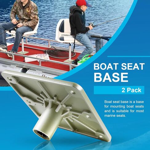 Aluminum Boat Seat Base, 7" x 7" Boat Seat Pedestal & Base with 3/4" Pin Post Socket, Heavy Duty Boat Accessories for Jon Boats, Canoes, bass Boats and Most Other Boat seat Mount in Saudi Arabia