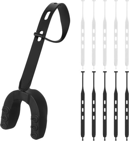 Flutesan 10 Pcs Football Tether for Mouth Guard Strap Only Universal Rugby Mouth Guard Replacement Strap Football Black Mouthguard Tether for Youth Sports Boxing Taekwondo Hockey Basketball in Kuwait