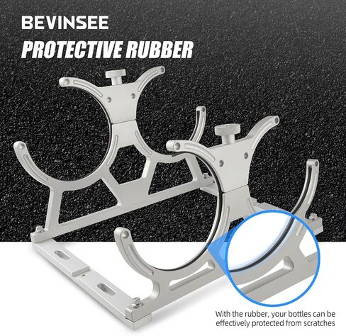 Bevinsee 7" Nitrous Oxide Nos Single Bottle Holder Bracket Billet Aluminum for 10-15 pounds Nitrous Bottle Black in Saudi Arabia