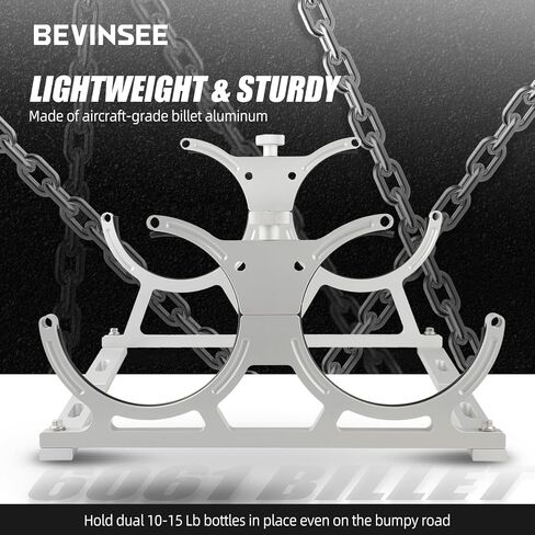Bevinsee 7" Nitrous Oxide Nos Single Bottle Holder Bracket Billet Aluminum for 10-15 pounds Nitrous Bottle Black in Saudi Arabia