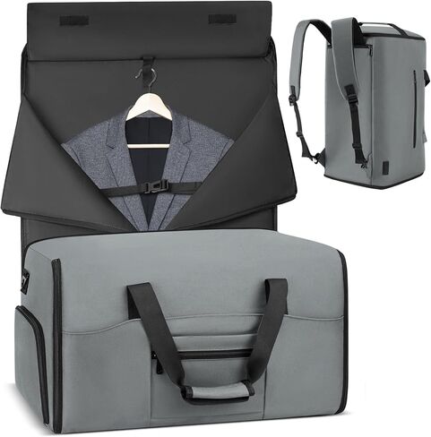 Garment Duffle Bag for Men Women,Convertible Garment Bags for Travel,Suit Carry-on Travel Bag Expandable with Shoes Compartment for Business Trip,Weekend,Wedding(Black) in Saudi Arabia