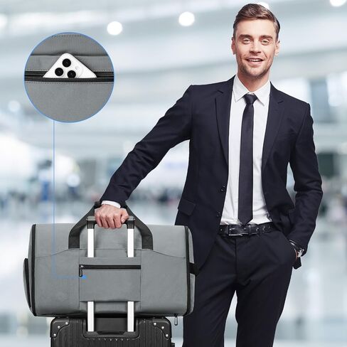 Garment Duffle Bag for Men Women,Convertible Garment Bags for Travel,Suit Carry-on Travel Bag Expandable with Shoes Compartment for Business Trip,Weekend,Wedding(Black) in Saudi Arabia