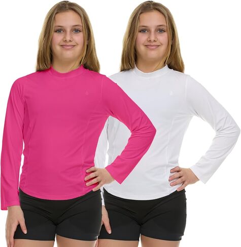 Volcom Girls Rash Guard 2 Pack Rash Guard for Girls Long Sweve Swim Shirt SPF50+ in Saudi Arabia