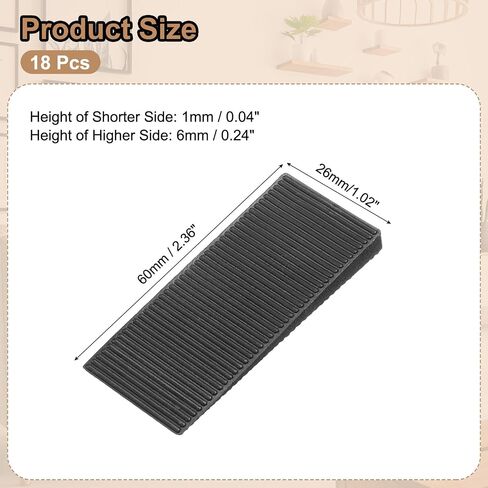 uxcell Plastic Shims for Leveling, 16 Pcs Black Composite Shims and Wedges, Firm and Non-Slip for Table, Dresser Legs, and More Furniture (80 x 30 x 8mm) in Saudi Arabia