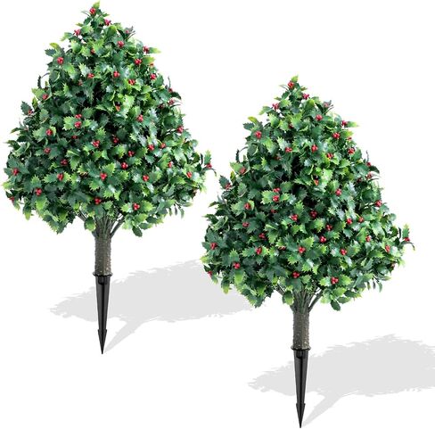 23.6 '' Faux Lavender Topiaries مجموعة من 2 مع طفرات أرضية لديكور الشرفة الأمامي الربيعي ، شجيرات مزيفة مقاومة للأشجار ، نباتات في الهواء الطلق لزخارف عيد الفصح للمنزل in Saudi Arabia
