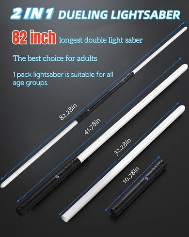 Lightsaber for Dueling 2 Packs Light Sabers with 4 Character Sound Font 12 RGB Colors 2 in 1 Real Lightsabers Toys for Kids/Adult Birthday Gift T029 in Saudi Arabia
