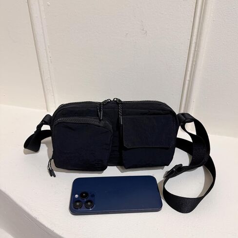 Small Nylon Crossbody Bags for Women Men With Drawstring Cell Phone Purse Wallet Handbags with Inner Compartments in Saudi Arabia