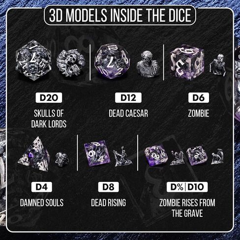 Dice Box with Polyhedral Dice - Ancient Egypt Resin Dice Set in Sarcophagus Case for Dungeons & Dragons, RPGs, and Collectors, DND Dice Set in Kuwait