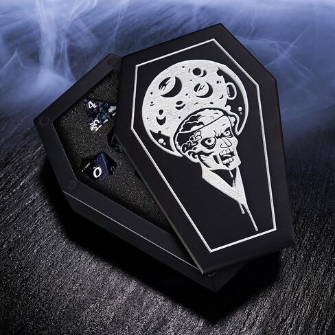 Dice Box with Polyhedral Dice - Ancient Egypt Resin Dice Set in Sarcophagus Case for Dungeons & Dragons, RPGs, and Collectors, DND Dice Set in Kuwait