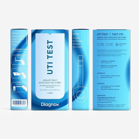 Diagnox UTI Test Strips for Women - Accurate Results in 2 Minutes, FSA/HSA Eligible - Urine Test Strips for Urinary Tract Infections, 25 Count in Kuwait