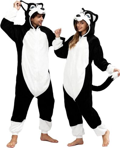 vavalad Dog Costume for Adults Animal Cosplay Dog Onesie Costume Pajamas Women Men in Kuwait